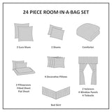 Madison Park Essentials Brystol 24 Piece Room in a Bag Faux Silk Comforter Jacquard Paisley Design Matching Curtains Down Alternative Hypoallergenic All Season Bedding-Set, King (104 in x 92 in), Teal Madison Park