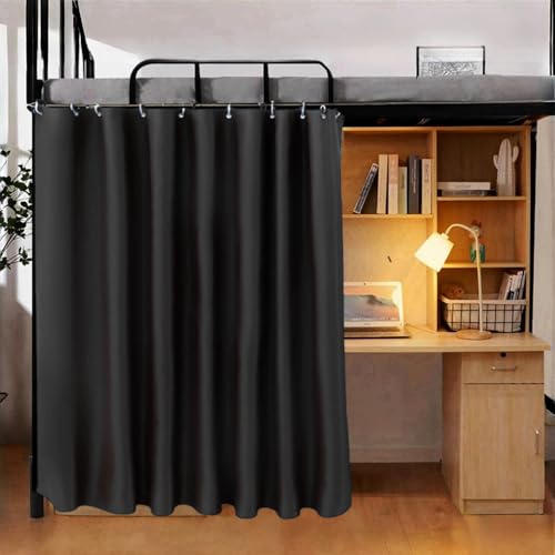 Gxi Black Blackout Bottom Bunk Bed Curtain Privacy Canopy Single Bed Shading Decor Loft Under Dormitory Bed Curtain,1PC Gxi