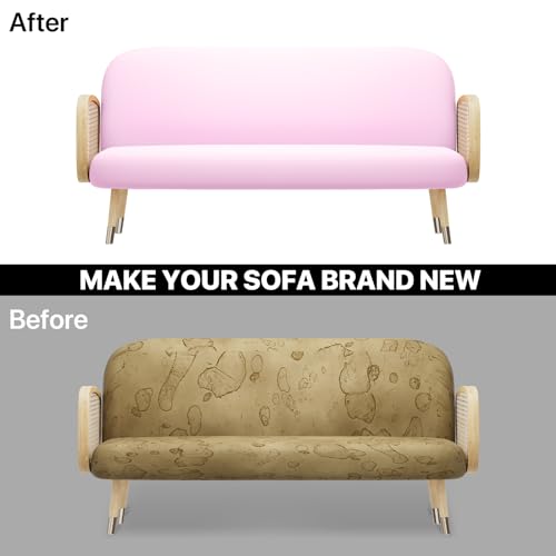MoNiBloom Queen Size Futon Cover, Armless Stretch Futon Slipcover Armless Sofa Cover Furniture Protector, Durable & Washable Zippered Futon Couch Cover for Adults Kids and Pets, LightPink MoNiBloom