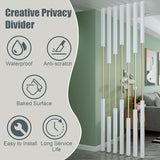 Room Divider Partition Post Metal Slats, Custom Size Floor to Ceiling Privacy Screens Columnar, Corridor/Stairwell Wall Partition Column(Black,70cm/27.5in/2.3ft) Kunovo