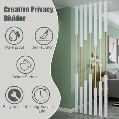 Room Divider Partition Post Metal Slats, Custom Size Floor to Ceiling Privacy Screens Columnar, Corridor/Stairwell Wall Partition Column(Black,70cm/27.5in/2.3ft) Kunovo