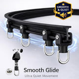 Jilron Room Divider Curtain Ceiling Curtain Track Set for Blackout and Privacy (Black Curtain + Black Track) 106" W x 84" L -1 Piece Jilron