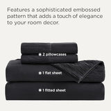 Bedsure King Size Sheets Set - 4 Pieces Soft King Sheets - Breathable & Cooling - Hotel Luxury - Easy Care Polyester Microfiber Bedding for Women, Men, Black Bedsure