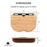 SUMISKY Lap Desk-Portable Laptop Table with Cushion Bamboo Platform Phone Holder SUMISKY