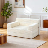 YEPDIN Folding Sofa Bed,Convertible Sofa Bed with Armrest Foldable Sleeper Chair, Portable Folding 4-in-1 Floor Sofa with Convertible Lounge Chair for Living Room,Bedroom,Washable Cover,White Single YEPDIN