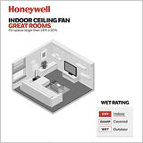 Honeywell Ceiling Fans Xerxes Modern 62 Inch Ceiling Fan with Light, LED Fan with Remote Control, Indoor Fan, 8 Contemporary Blades with Dark Wood and Pine Finish Options, Bronze (51926-01) Honeywell