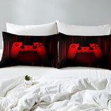 Feelyou Twin Comforter Set for Boys Gamer Bedding Set for Boys Kids Gaming Comforter Red Black Teen Child Gamer Room Decor Soft Game Geometric Duvet Quilted 1 Comforter with 1 Pillowcase Gamer Gifts Feelyou