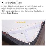 Bed Sheet Fasteners, Adjustable Mattress Suspenders, Mattress Cover Straps, Bed Corner Holder and Keepers and the Bed Sheet Grippers Clips (Triangle White Set of 4) RayTour