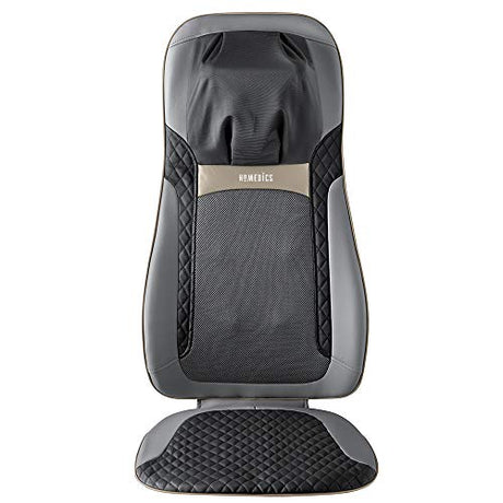 HoMedics Back Massager with Heat, Shiatsu Elite II Heated Neck and Back Massage Cushion. 3 Different Massage Styles and 3 Massage Zones. Comes with Controller and Chair Straps Homedics