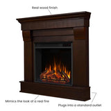 Real Flame Chateau 41" Corner Electric Fireplace with Mantel for Living Room or Bedroom, Replaceable Fireplace Insert Heater, Realistic Log and Flame Effect, Remote Control, Timer. Real Flame