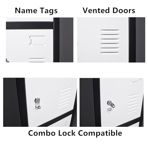 FURSTEL 71" Heavy-Duty Steel Locker Cabinet (6-Door 6-Tier) - Secure Storage for School Lockers, Office Employee, Gym & Home Organization - Industrial Metal Lockers FURSTEL