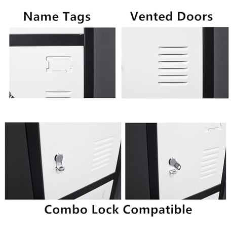 FURSTEL 71" Heavy-Duty Steel Locker Cabinet (6-Door 6-Tier) - Secure Storage for School Lockers, Office Employee, Gym & Home Organization - Industrial Metal Lockers FURSTEL