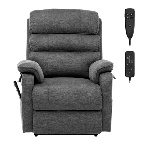 VEVOR Power Lift Recliner Chair, Dual Motor Lift Chair with Heat and Massage for Elderly, Infinite Position Adjustment Electric Recliner with 2 Anti-Fall Ropes (Medium, Dark Gray) VEVOR