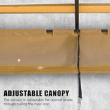 Domi Outdoor Living 9’ x 13’ Outdoor Retractable Pergola Against The Wall with Weather-Resistant Canopy Aluminum Garden Pergola Patio Grill Gazebo for Courtyard domi outdoor living