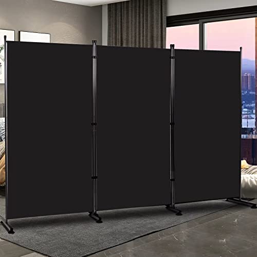 Room Divider 6FT Folding Privacy Screens, 3 Panel Partition Room Dividers w/Freestanding Design, Portable Wall Divider for Room Separtation, Fabric Room Divider Panel Sceen for Home Office Bedroom HOMSCREENER