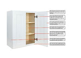 Hollywood Fabiani Design Shaker Wall Kitchen Cabinet Ready to Assemble, 33 in. W x 12 in. D x 36 in. H, White Hollywood Fabiani Design