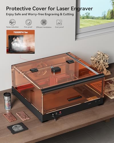 ATOMSTACK A12 Ultra Laser Engraver with B3 Enclosure, 12000mW Output Laser Engraving Machine for Bulk Engraving Cutting with Enclosure Camera Engraving Machine for Wood Acrylic Leather Stone  - WoodArtSupply