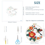 Zhenqing 3-Piece Hummingbird Embroidery Kit for Beginners - Complete Set with Pre-Printed 29x29cm Cotton Fabric, Hoop, Threads & Tools (C0168)