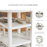 Signature Design by Ashley Erinberg Casual Counter Height Dining Table and 4 Armless Upholstered Bar Stools with Footrest and 2 Shelves, Set of 5, White & Light Gray Signature Design by Ashley