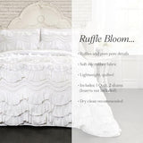 Lush Decor Kemmy Quilt Set, 3 Piece Set Full/Queen, White - Ruffled Bedding Set - Queen Size Quilt Full - White Bedding - Coquette Decor Lush Decor