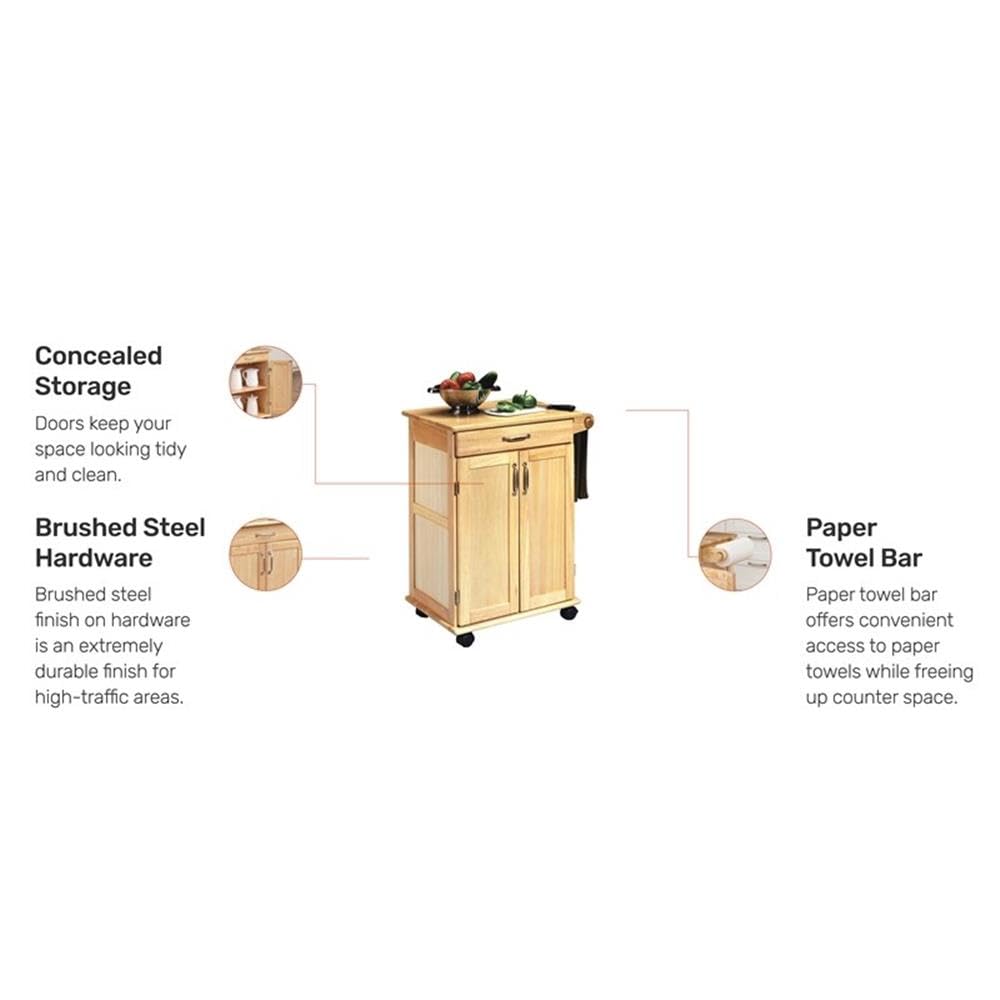 Homestyles General Line Mobile Kitchen Cart, FURNITURE, Natural