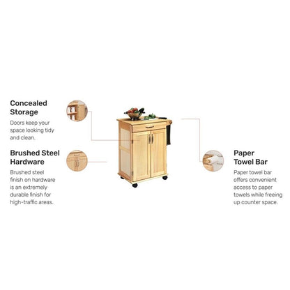 Homestyles General Line Mobile Kitchen Cart, FURNITURE, Natural