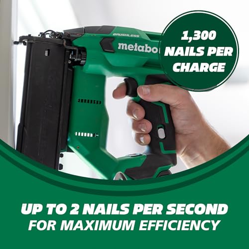 Metabo HPT 18V MultiVolt™ Cordless Brad Nailer Kit, 18 Gauge, 5/8" up to 2" Brad Nails, Includes (1) 18V 2.0Ah Lithium Ion Battery w/Fuel Gauge, Charger, Bag, Lifetime Power Tool Warranty, NT - WoodArtSupply