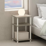 Furinno Just 3-Tier Turn-N-Tube Open Storage Nightstand, 1-Pack, Plastic Poles, Sonoma Oak/White Furinno