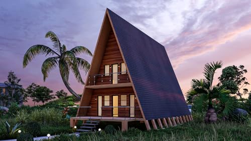 36'x20' A-Frame Cabin Plans with Loft - Detailed Floor Plans, Elevations, Electrical Layout, and More