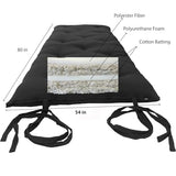 D&D Futon Furniture Traditional Japanese Floor Rolling Futon Mattress, Cotton Batting/Foam/Polyester Batting, Foldable Bed (Black, 3 x 54 x 80 (in) Full Size) D&D Futon Furniture