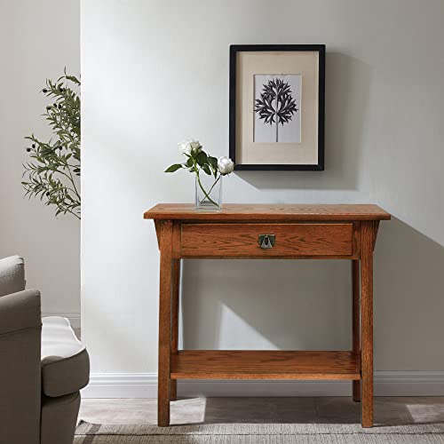 Leick Home 9057-RS Mission Console Entryway, Sofa Table, Made with Solid Wood, for Living Room, Hallway, Office, Bedroom, Russet Finish, 10 in x 30 in x 28 Leick Home