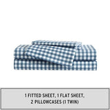 Eddie Bauer Kids - Full Sheets, Stain-Resistant Toddler Bedding with Matching Sham(s), Super Soft, Ideal Boy Room Essentials (Preston Check Blue, Full) Eddie Bauer