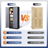 Yizosh Metal Storage Cabinet with Locking Doors and 5 Adjustable Shelves, 72" Garage Storage Cabinet Steel Lockable for Office,Home,Garage Yizosh