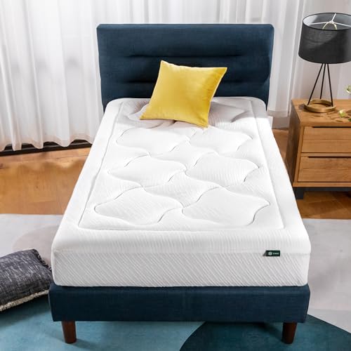 ZINUS 10 Inch Cloud Memory Foam Mattress, Twin, Fiberglass Free, Pressure Relieving, Mattress in A Box, CertiPUR-US Certified, White