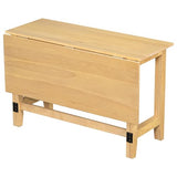 Merax Farmhouse Wood Extendable Dining Table with Drop Leaf for Small Places, Modern Freestanding Scalable Desk for Kitchen & Living Room, Natural Merax