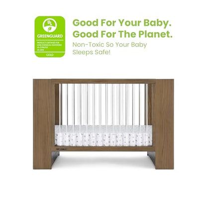 Delta Children Aerin 4-in-1 Convertible Crib - Greenguard Gold Certified, Aged Oak - WoodArtSupply