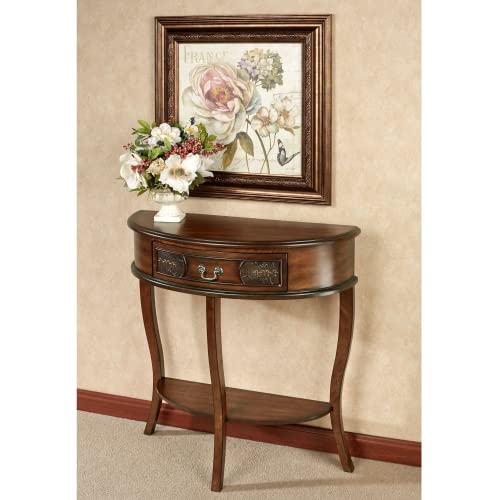Touch of Class Pennington Console Table Natural Cherry - Handcrafted Wood - Half Circle Moon - Victorian Style - Elegant Regal Furniture Tables for Entryway - 30 Inches High Touch of Class