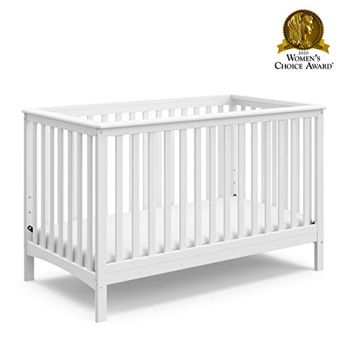Storkcraft Hillcrest 4-in-1 Convertible Crib (White) - Converts to Daybed, Toddler Bed, and Full-Size Bed, Fits Standard Full-Size Crib Mattress, Adjustable Mattress Support Base Storkcraft