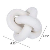 Prettyui Wood Knot Decor, Small 3-Link Wood Chain Link Coffee Table Decor, Hand Carved Modern Boho Decorative Wood Knot for Farmhouse Living Room Shelf (White) Prettyui