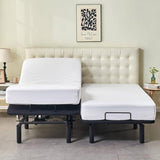 Kingnex Waterproof Split King Mattress Protector for Adjustable Beds Soft Cooling Bamboo Viscose Jersey Fitted Matress Cover Kingnex