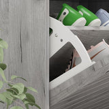 FUNISIR Shoe Storage Cabinet with 3 Flip Drawers, Slim Shoe Cabinet for Entryway, Hidden Shoe Organizer, Wooden Narrow Shoe Rack Cabinet with Removable Shelf, Grey FUNISIR