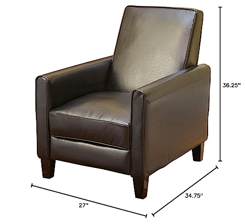 GDFStudio Lucas Space-Saving Leather Recliner | Perfect for Home or Office | Ideal Furnishing Option for Smaller Living Spaces GDFStudio