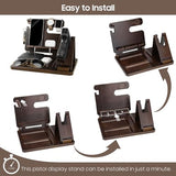 Roylvan Multifunctional Wooden Gun Rack, Durable Nightstand Organizer with Pistol Rack for Phone Wallet Ring Key Military Watch Pistol Display Stand Gun Gifts for Men Husband Dad Boyfriend, Dark Brown Roylvan