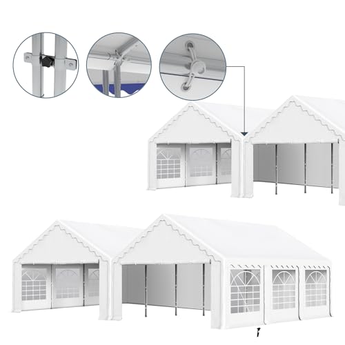 GREEN PARTY 16x20 FT Party Tent Panel Clamps Chain Link Fence Clamps for 38mm Round Pipe Panel Frame (8 Sets) GREEN PARTY