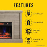 duraflame® Shiplap Wall Mantel Electric Fireplace, Barstow Acacia Duraflame