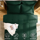 CozyLux Queen Comforter Set Emerald Green - 7 Pieces Bed in a Bag Queen, All Season Soft Bedding Sets, Oeko-Tex Certified Bed Set with Down Alternative Comforter, Sheets, Pillowcases & Pillow Shams CozyLux