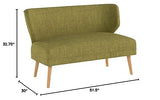 Christopher Knight Home GDFStudio Dumont Mid-Century Modern Fabric Settee, Green and Natural GDFStudio
