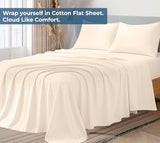 Royale Linens 100% Organic Cotton Fitted Sheet - Percale Weave - Super Soft Deep Pocket Bottom Sheets - Cream Elastic Sheet Twin Size - Twin Fitted Sheets Only - (39"x75"+15", Cream) ROYALE LINENS