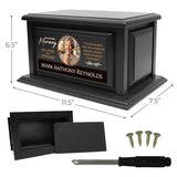 Personalized Solid Wood Human Urns for Ashes 250lbs, Custom Urn Box for Human Ashes, Large Burial and Cremation Urns for Ashes, Black Wood Color (Design 4) Basic Fundamentals