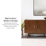 Walker Edison Mid-Century Modern Wood Kitchen Buffet Sideboard Entryway Serving Storage Cabinet Doors-Dining Room Console, 70 Inch, Acorn Walker Edison